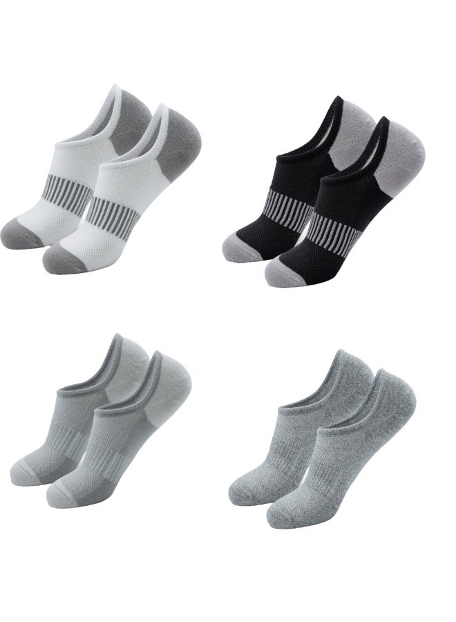 أربع أزواج من جوارب القوارب، مقاس أمريكي 6.5-8 (مقاس واحد يناسب الجميع). ألوان متعددة لإمكانية التبديل بينها. جوارب سيليكون مانعة للانزلاق. - Image 1